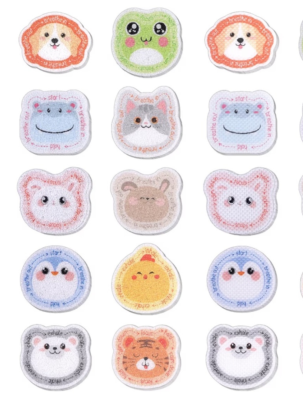 10ct sensory animal stickers